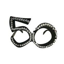 Fekete 50-es szülinapi party szemüveg