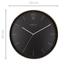 Fali fém óra, Essential Gold XXL, fekete hátlap és arany keret, 40cm
