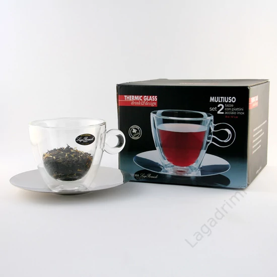Hőtartó teás csésze, 30 cl -, 2x2db-os szett  - Luigi Bormioli - Thermic Glass