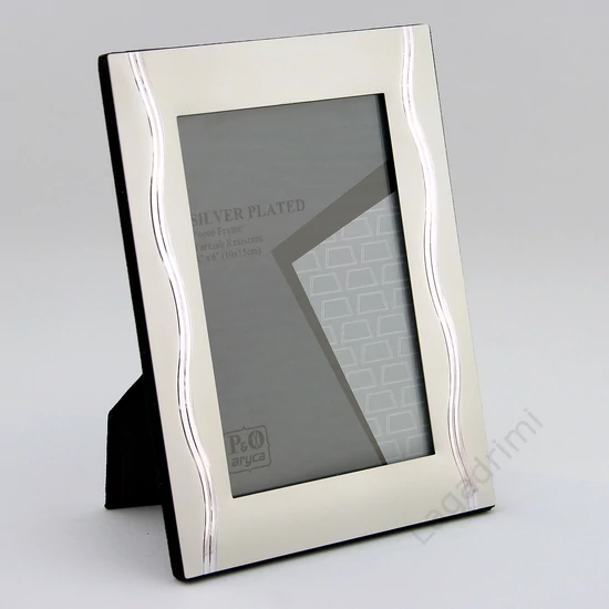 Fém képkeret - függőleges hullám III,, 10x15cm, silver plated