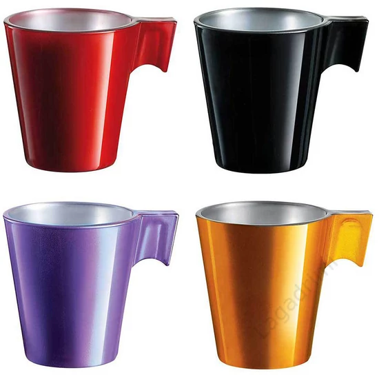 Mokkás csésze készlet, 4db, 8cl Flashy expresso color