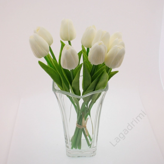 Tulipán szálas, 32cm, fehér