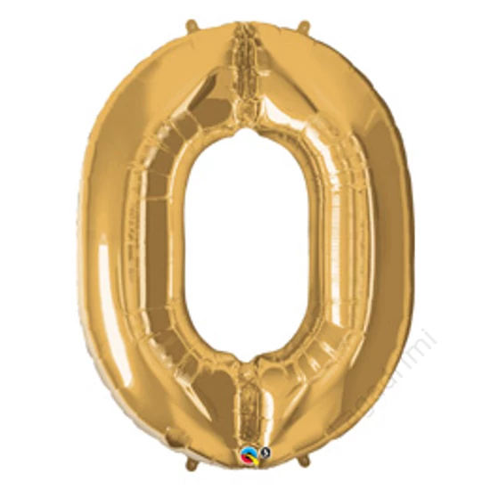 34 inch-es, 86cm Number 0 Gold - Arany Számos Fólia Lufi