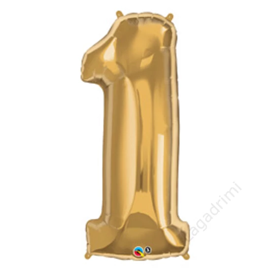 34 inch-es, 86cm Number 1 Gold - Arany Számos Fólia Lufi