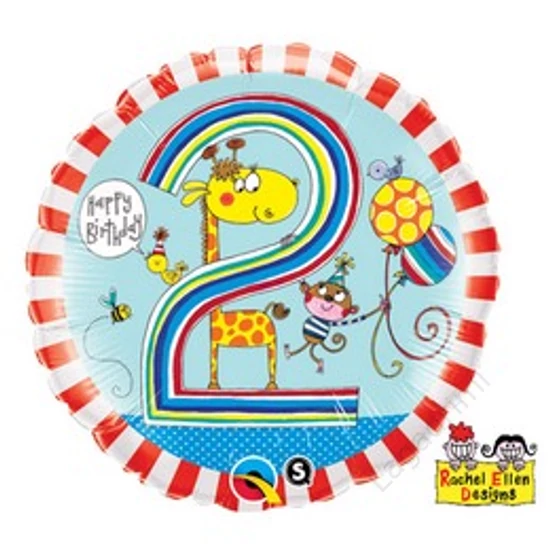 18 inch-es, 46cm 2-es Számos Zsiráf Giraffe Stripes Szülinapi Fólia Lufi