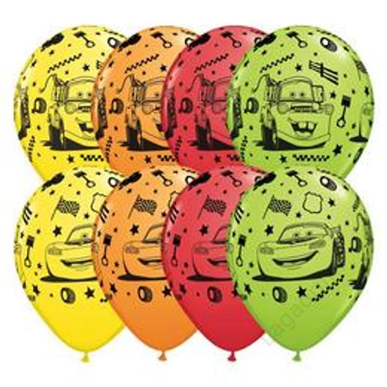11 inch-es, 28cm Disney Cars - Verdák Spec, Asst, Lufi, 6 db/csomag