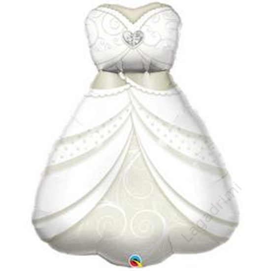38 inch-es, 97cm Bride's Wedding - Esküvői Ruha Dress Esküvői Fólia Lufi