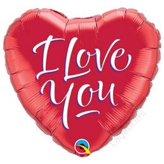 18 inch-es, 46cm I Love You Script, Feliratos Modern Szerelmes Fólia Lufi