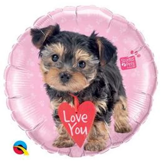 18 inch-es, 46cm Studio Pets - Szerelmes Love You Terrier Fólia Lufi