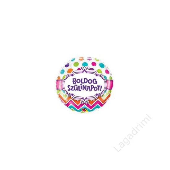 18 inch-es, 46cm Boldog Születésnapot Fólia Lufi