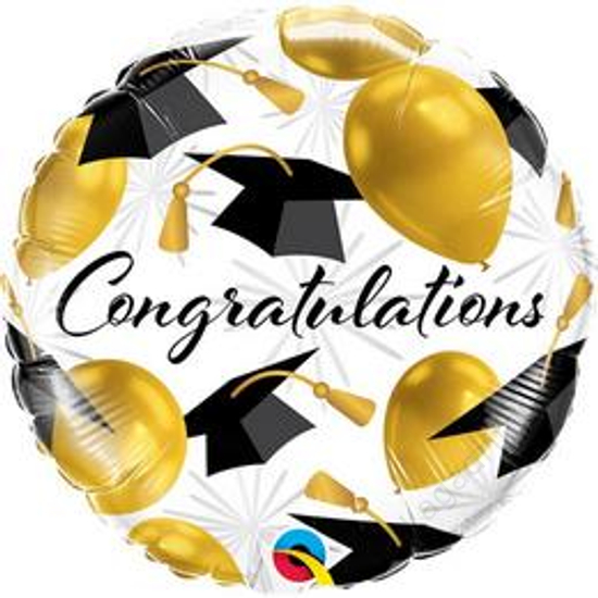18 inch-es, 46cm Congratulations Gold Balloons Ballagási Fólia Lufi