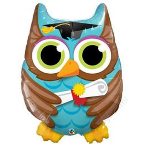 34 inch-es, 86cm Bagoly - Graduate Owl Ballagási Fólia Lufi