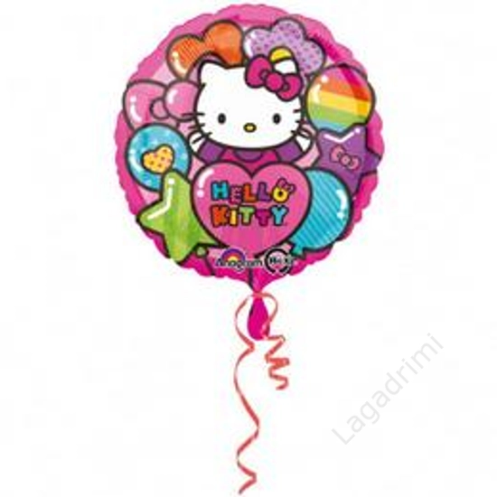18 inch-es, 45cm Hello Kitty Rainbow- Színes vidám fólia lufi