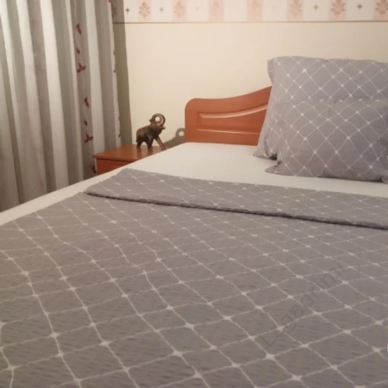 Tünde Gála krepp ágynemű garnitúra, geometriai mintás, szürkés, szimpla