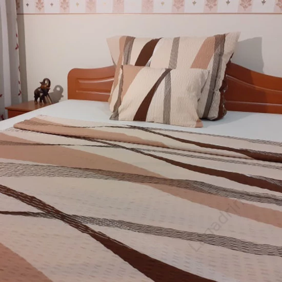 Tünde Gála krepp ágynemű garnitúra, barna hullám, szimpla