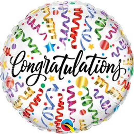 18 inch-es, 46cm Congratulations Streamers Fólia Lufi