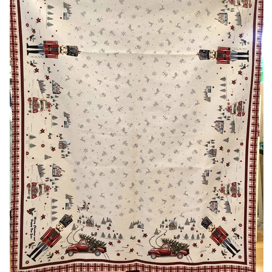 Karácsonyi terítő, 135x180cm, diótörő
