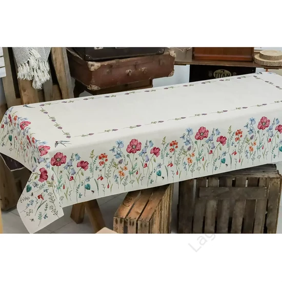 Virágos pipacsos asztalterítő, 137x240cm