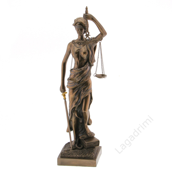 Justicia - bronz hatású polyresin szobor, 15x36x9cm - MystiCalls