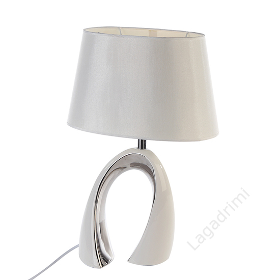 Kerámia lámpa, Tube, ezüst és fehér, 30x46x20cm