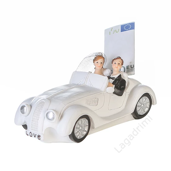 Polyresin persely -Wedding car-, 16x12x7cm