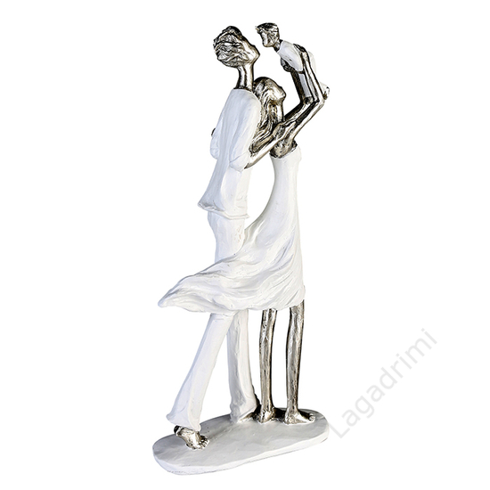 Polyresin szobor -Család-, 15x35x8cm