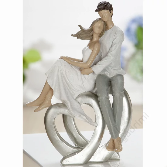 Polyresin szobor -Double Heart-, 18x24x10cm - Gilde