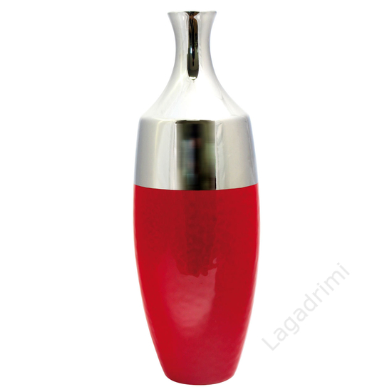 Facella piros-platina kerámia váza 33cm - Gilde