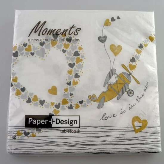 Papírszalvéta -love is in the air-, 16db, 33x33cm
