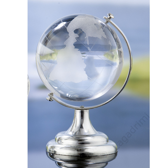 Üveg földgömb, 7x9x6cm - Gilde
