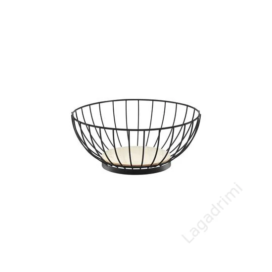 Gyümölcskosár, fa talp, kerek, 28cm