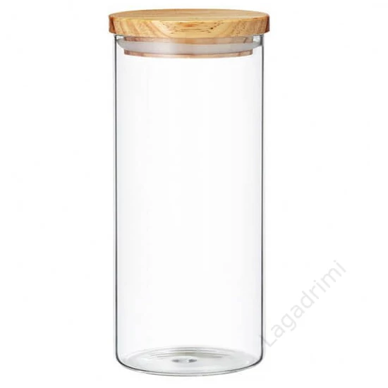 Nordic üveg tároló fa tetővel, 1800ml