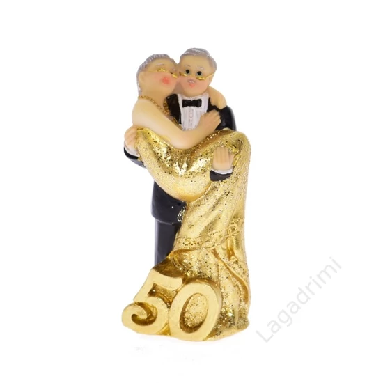 Polyresin figura, Aranylakodalom, 8,5cm