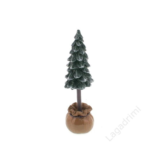 Fenyőfa kaspóban, polyresin, 12,5cm
