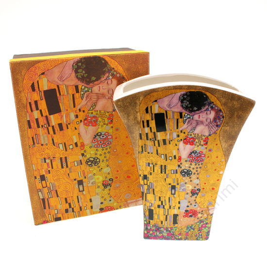 Gustav Klimt kerámia váza, The Kiss, Csók, díszdobozban, 14,5x20x6cm