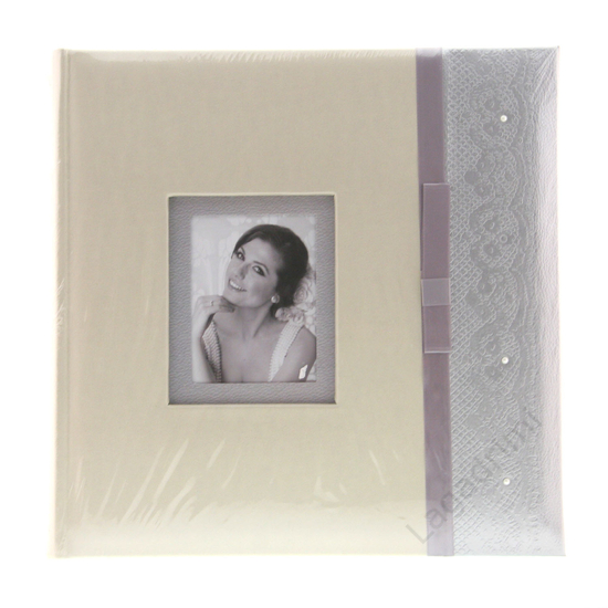 Esküvői fényképalbum, ezüst perem, 30 lap, 29x32cm