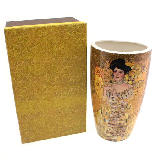 Gustav Klimt váza, Adele dobozos, 13x22x9,5cm