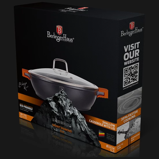 Granit Diamond Line lábas, 32cm, 5,2l