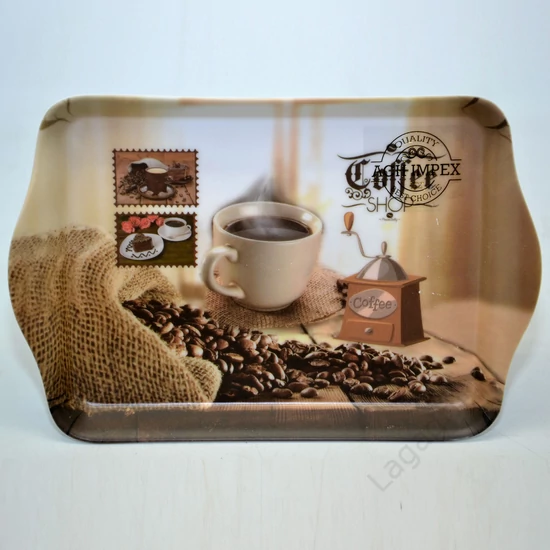 Műanyag tálca, 21x14cm - Coffee Shop