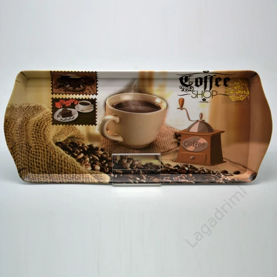 Műanyag tálca, 33x16,2cm - Coffee Shop