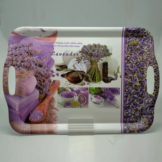 Műanyag tálca füles, 35,7x25,5cm - Lavender