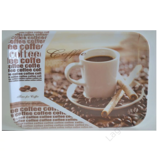 Műanyag tálca, 34x23,5cm - Coffee Time