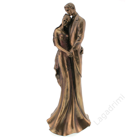 Első tánc - bronz hatású polyresin szobor, 14x35x11cm - Veronese
