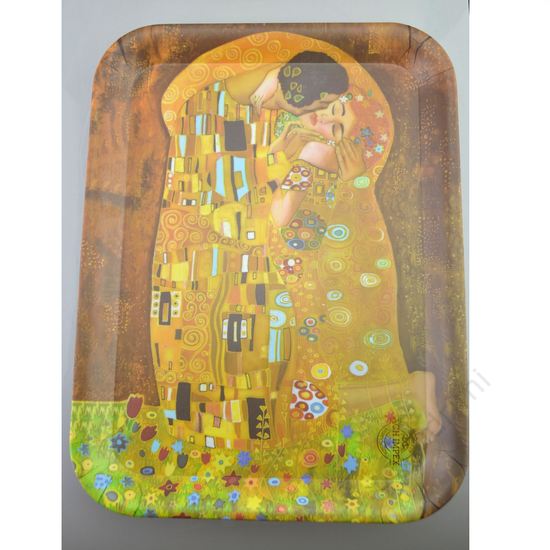 Műanyag tálca, 39,5x29cm, Gustav Klimt, Kiss