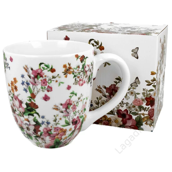 Porcelán bögre, vintage flowers, 1 liter