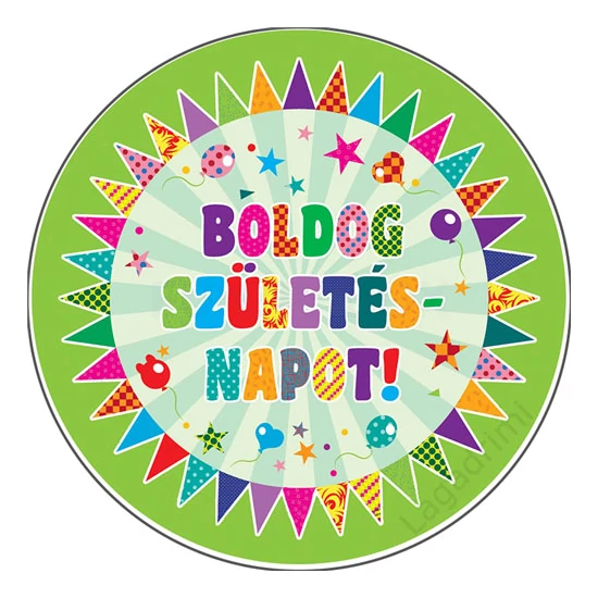 Party kitűző, Boldog születésnapot, zászlós