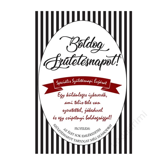 Üveg címke, Boldog Születésnapot!