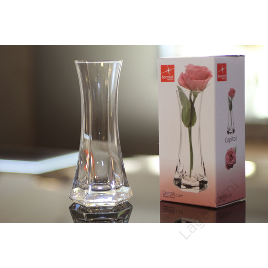 Üveg váza, 15cm