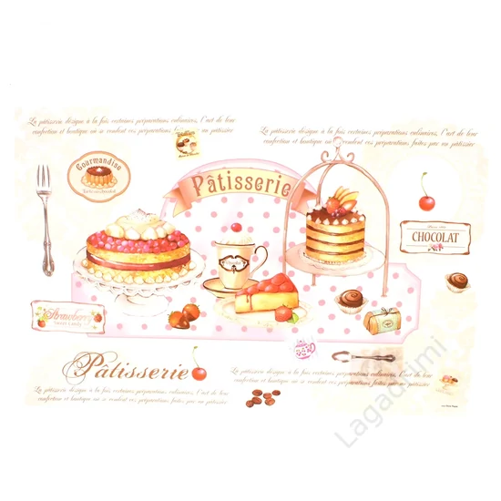 Műanyag tányéralátét, 45x30cm, Patisserie