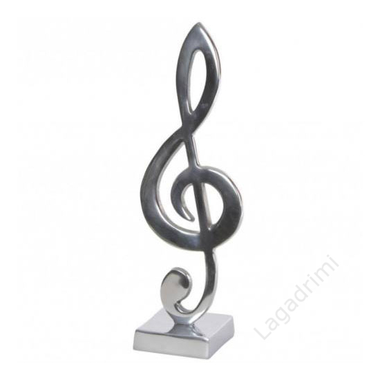 Violinkulcs szobor, aluminium 10,5x43x10,5cm
